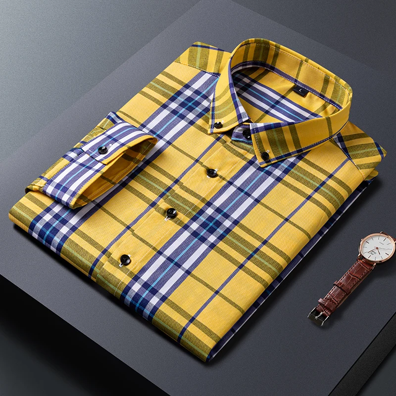 

2023 New Korean Version Of Men's Plaid Shirt Seven Points Sleeve Summer Thin Fashion Matching Handsome M-4XLYouth Fashion Shirt