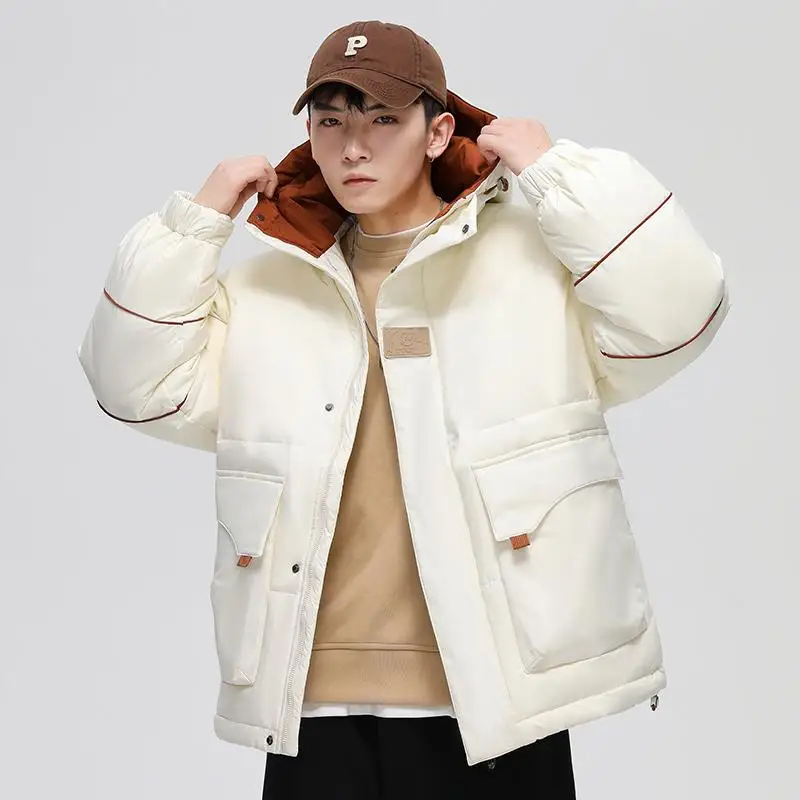 Casual Winter Men's Warm Hooded 90% White Duck Down Jackets Solid Thick Parkas Outdoor Streetwear Loose Top Puffer Coats Clothes