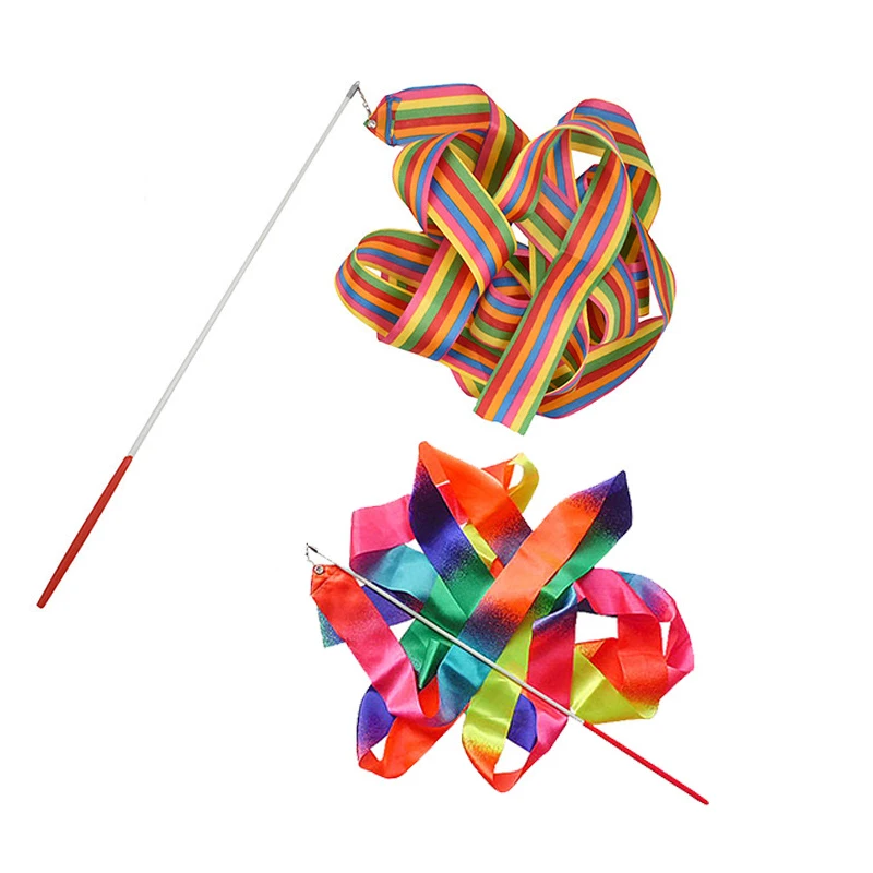 Artistic Gymnastics Ribbon No Fading Dance Sports and Fitness Shaping Sporting Goods Solid Color Scarves Performance Props TMZ