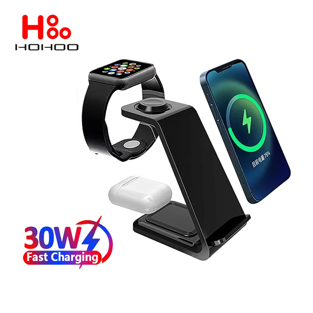 

Беспроводное зарядное устройство мощностью 30 Вт для iPhone 15 14 13 12 11 Pro Max Apple Watch 9 8 7 6 AirPods Pro Быстрозарядное сиденье для Samsung Galaxy S24 23 22 21 Ultra Z Fold 4 Galaxy Buds Xiaomi Redmi Huawei