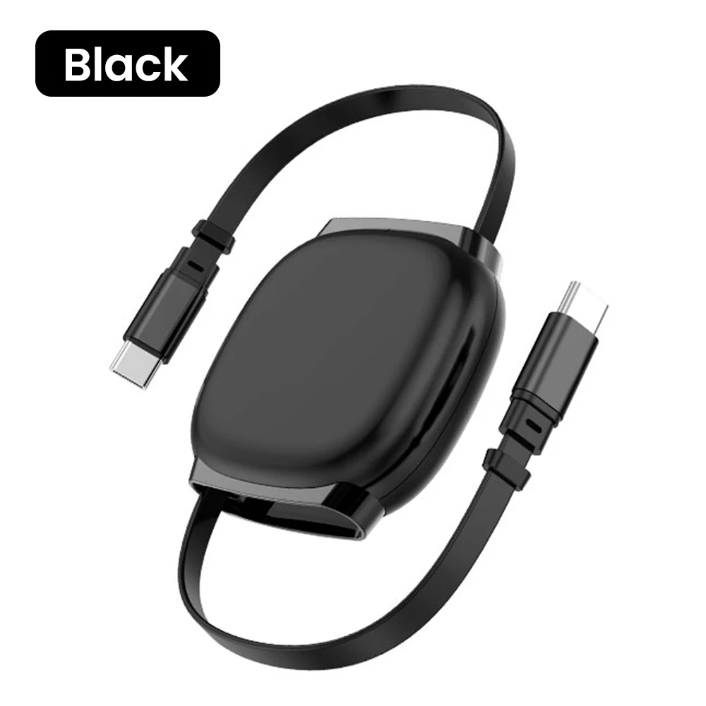 High-Speed Retractable USB-C to USB-C Charging and Data Cable, 100W