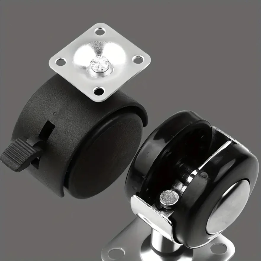 1.5 Inch Flat furniture casters Right-Angle Wire Teeth Planter Furniture Plastic Casters Office Activities Cabinet Wheels 4pcs