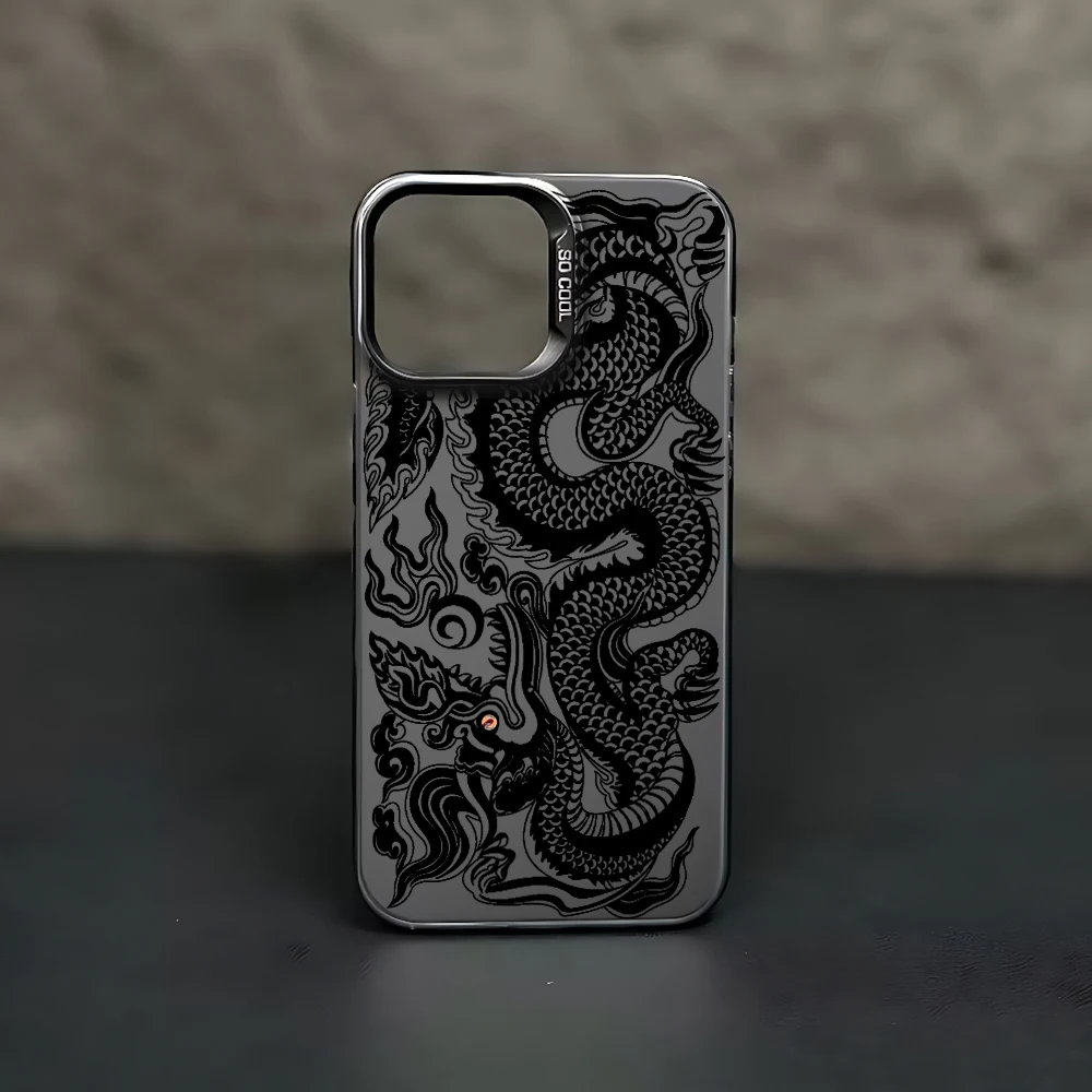 Sacred Chinese Dragon Matte Phone Case - Elegant Back Cover Design
