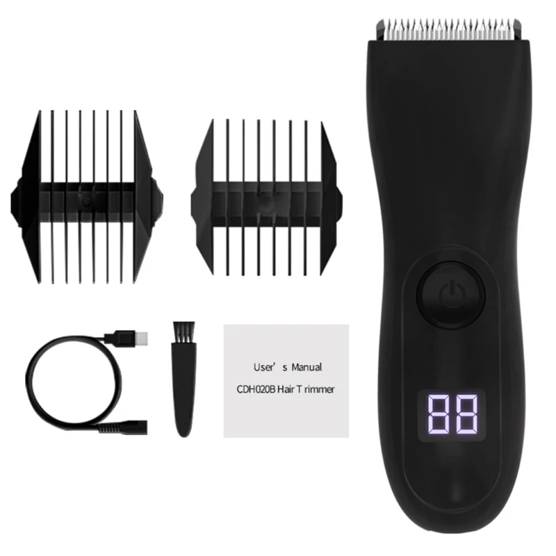 Electric Groin Hair Trimmer for Men Body Groomer & Pubic Waterproof Hair Trimmer