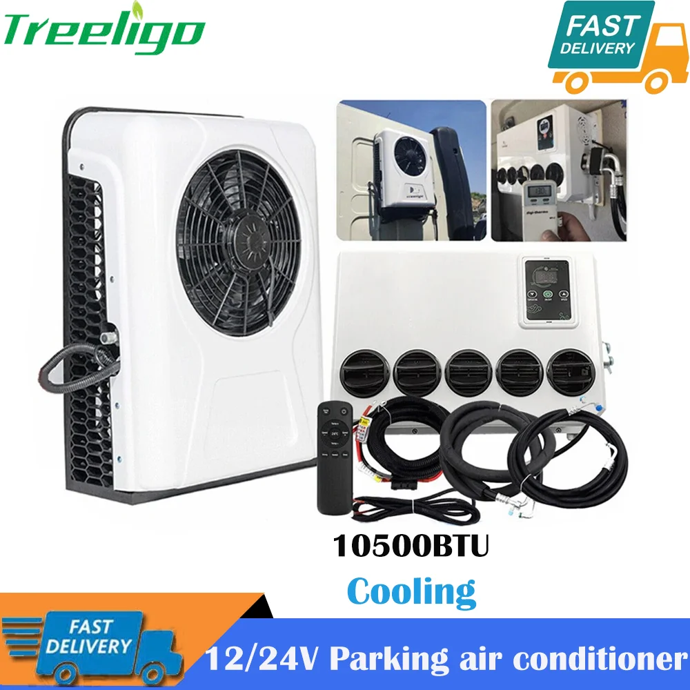 

Treeligo Cooling Electric Car Split Air Conditioner 12V Parking Air Conditioning 24V For RV Truck Tractor Camper Van Motorhome