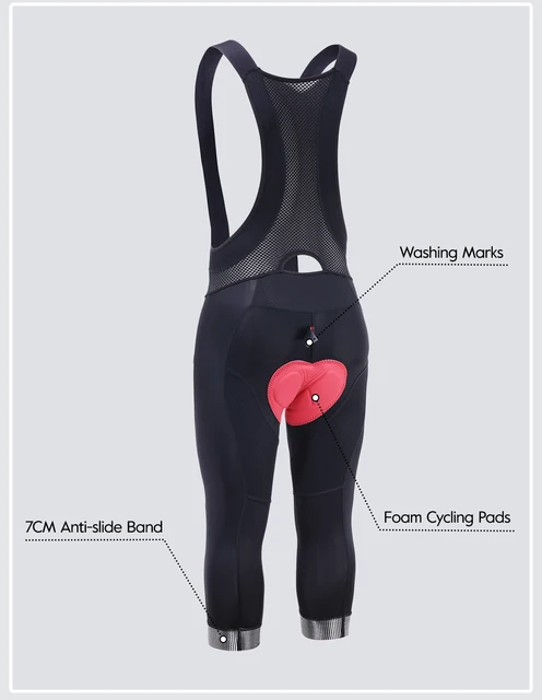 Salopette Ciclismo Uomo - Pantaloni 3/4 Imbottiti Con Bretelle - Tricot Termico Per Inverno - Foto 3