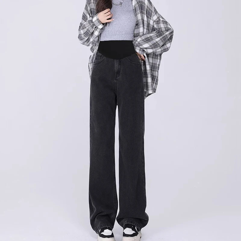 Maternity Jeans Fashion Maternity Jeans Maternal Clothes Pregnant Wide Leg Pants Belly Support Trousers Premama Clothing Pregnancy