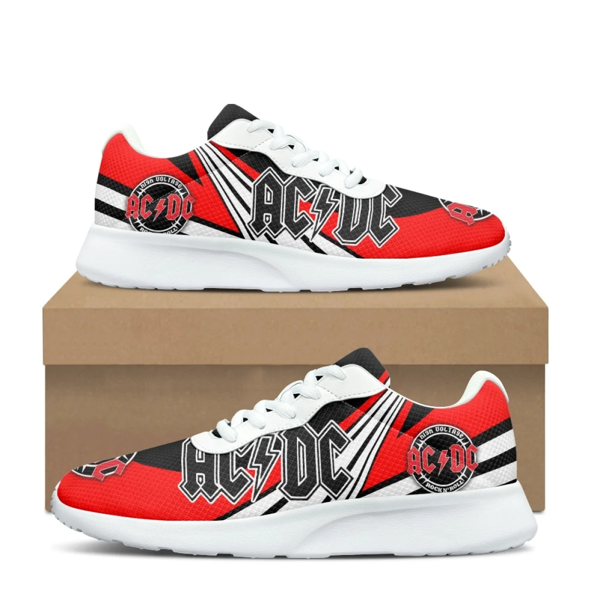 Fashion AC Rock Band Pattern Sneaker for Women Travel without tired feet Durable jogging Training Shoes Holiday Gift for Ladies