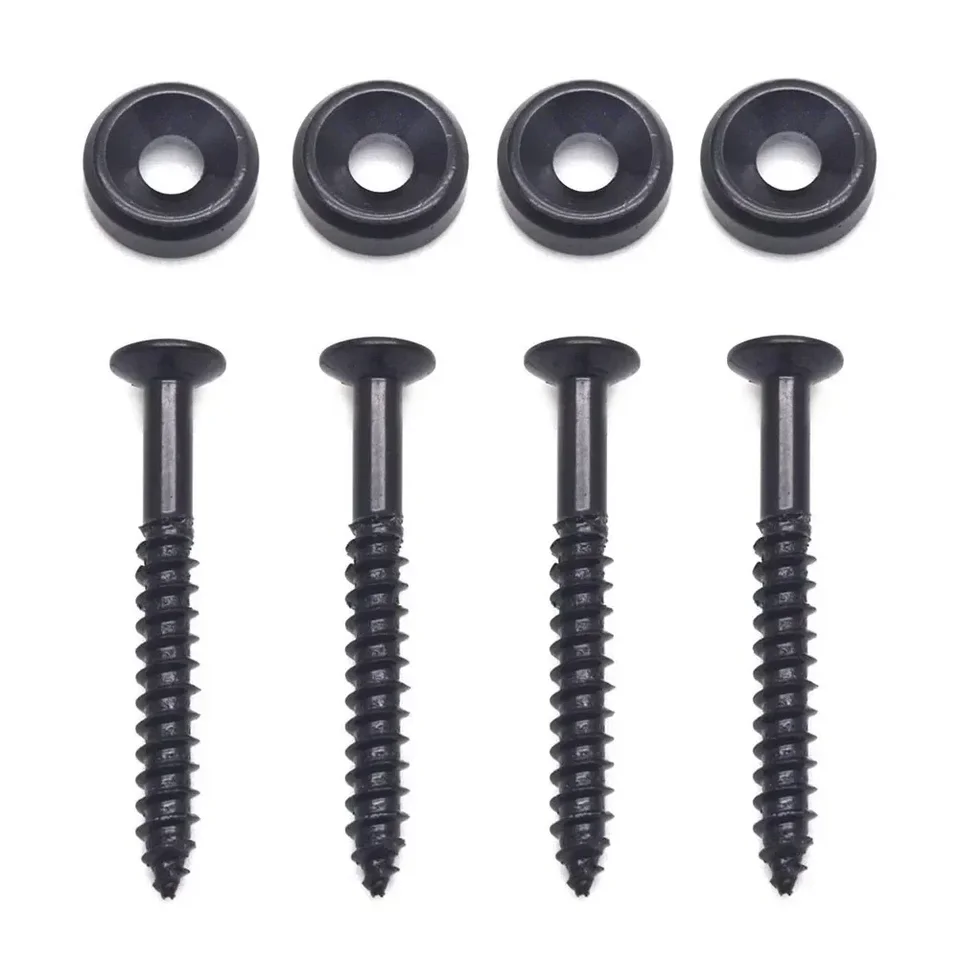 8-Piece Guitar Neck Joint Hardware Set (Ferrules & Bolts) - Compatible With Electric & Bass Guitars, Silver