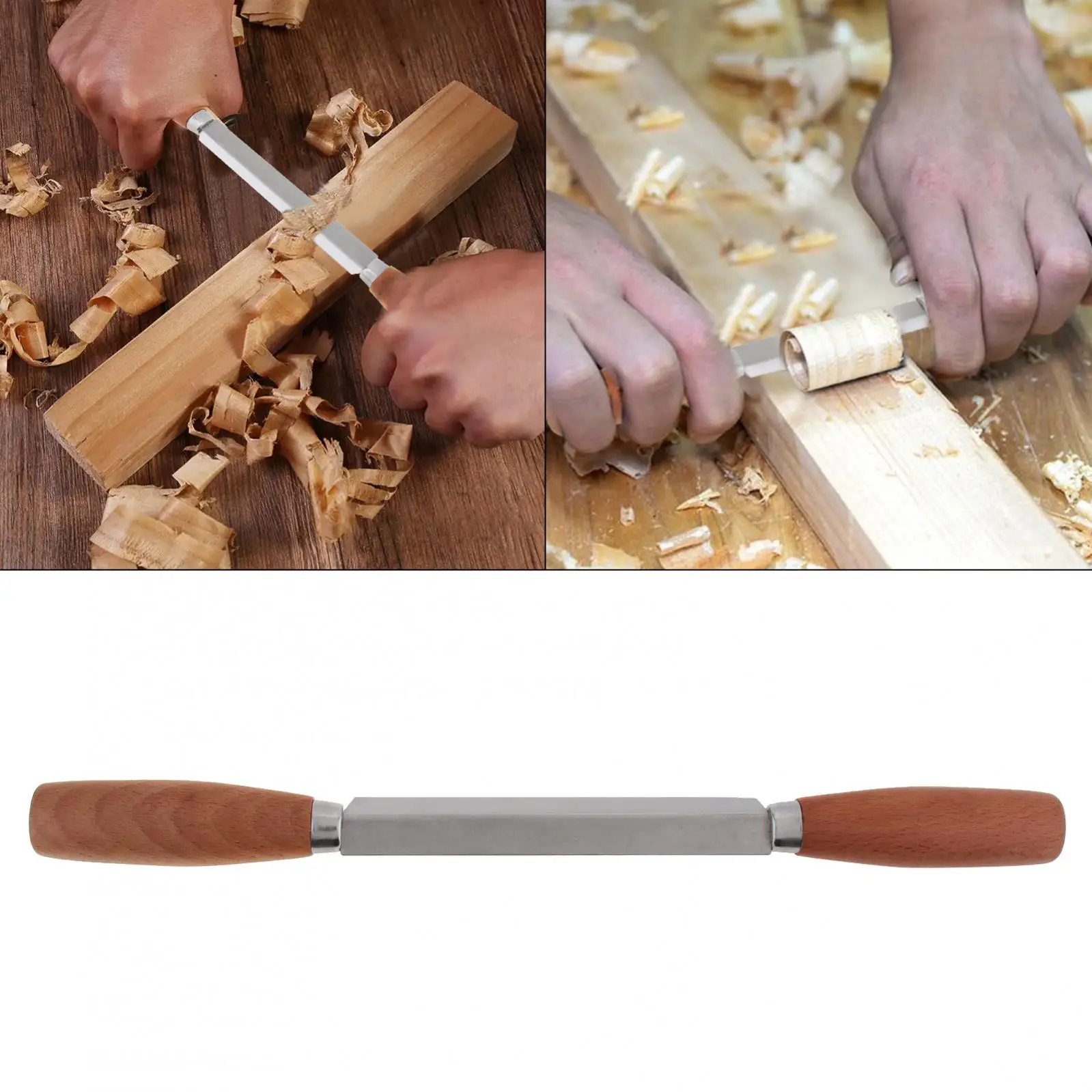 1Pc Beech Wooden Handle Woodwork Hand Plane Wood Carving Curved Draw Shave Debarking Hand Tool For Polished Logs Wood Debarking woodworking hand tools wood trimming tool