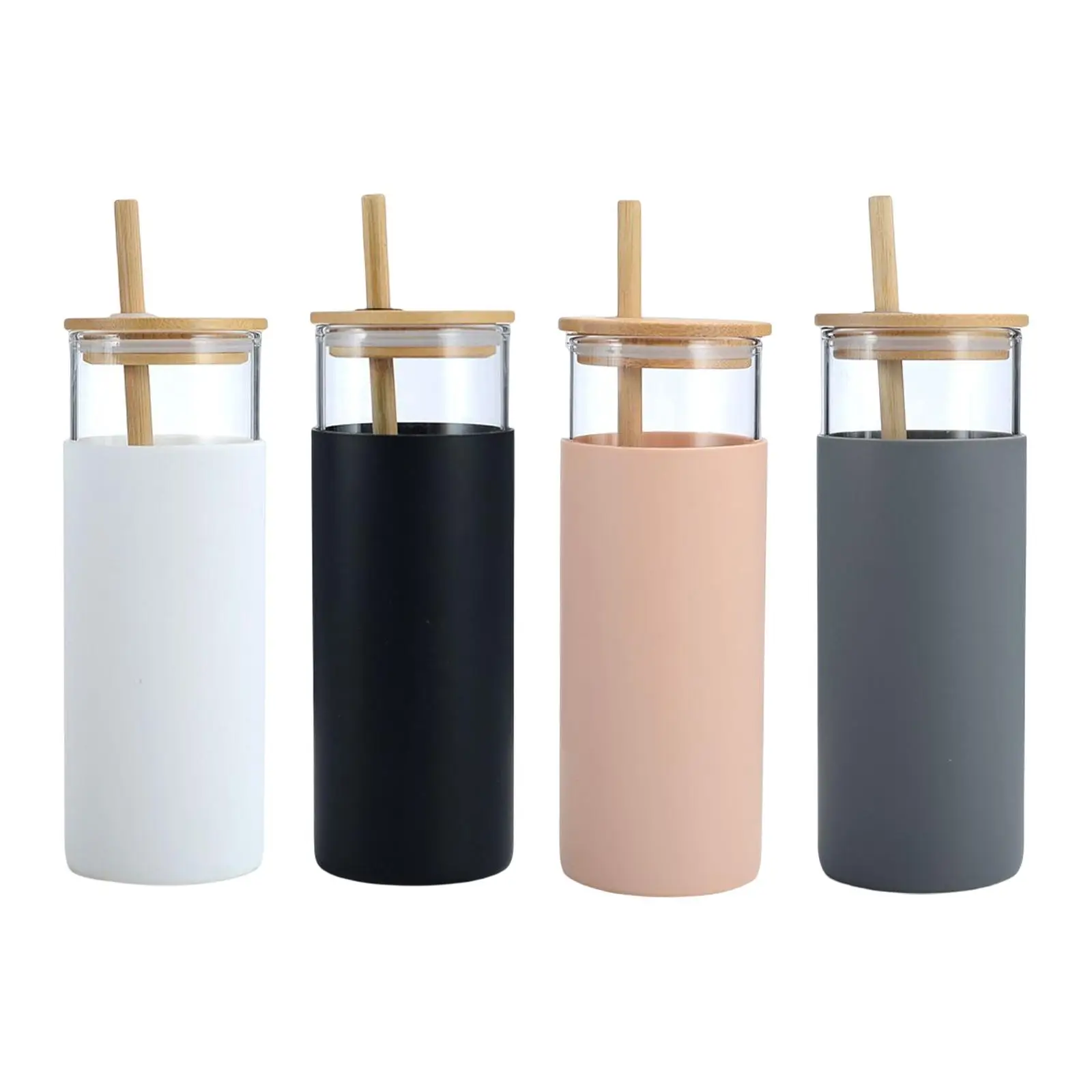 Bamboo Lid Glass Bamboo Lid Silicone Protective Sleeve Bpa Borosilicate