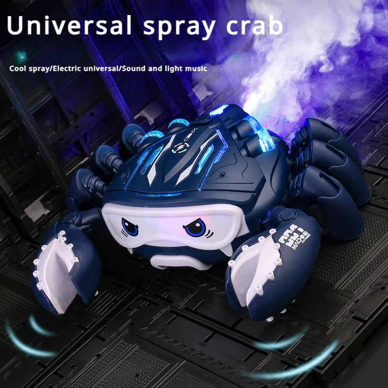 

New electric toy Wanxiang Walking Crab Glow with Music spray Crab Boy Toy