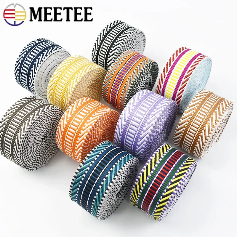 Meetee 10Meters 20-50mm Black PP Polypropylene Webbing 2mm Thicken 900D  Belt for Outdoor Tape Bag Strap Strong Ribbon DIY Sewing