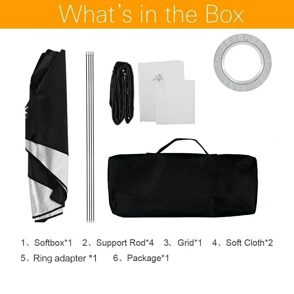 오리지널 소프트박스 22x90cm 9x35인치 휴대용 직사각형 허니콤 그리드 소프트박스, 보웬스 마운트 포함 스튜디오 플래시용, 1/2개