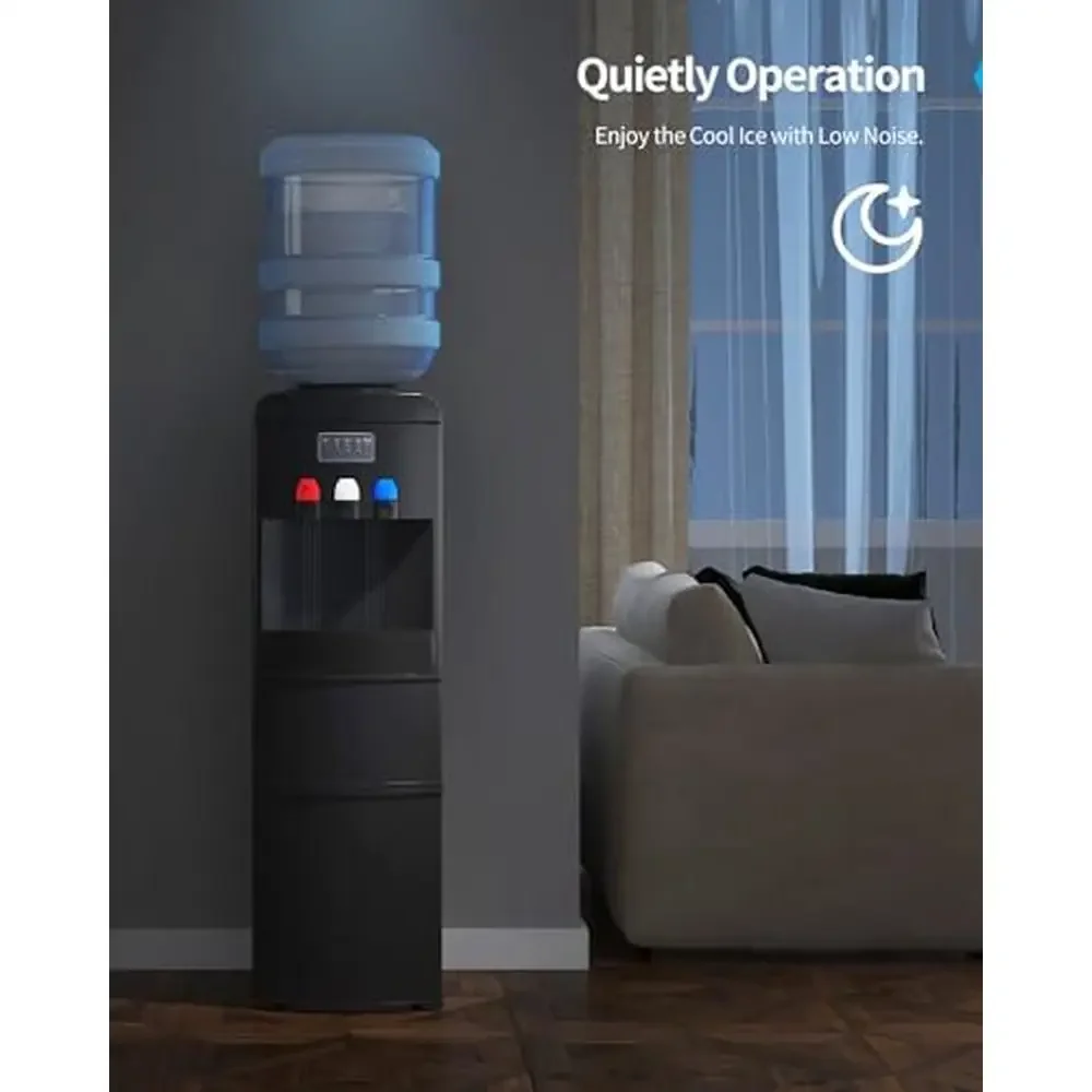 3-in-1 Water Dispenser with Ice Maker 3 or 5 Gallon Bottle Cooler 33LBS/24H Top Loading Anti-Leakage Elegant Design Energy 6