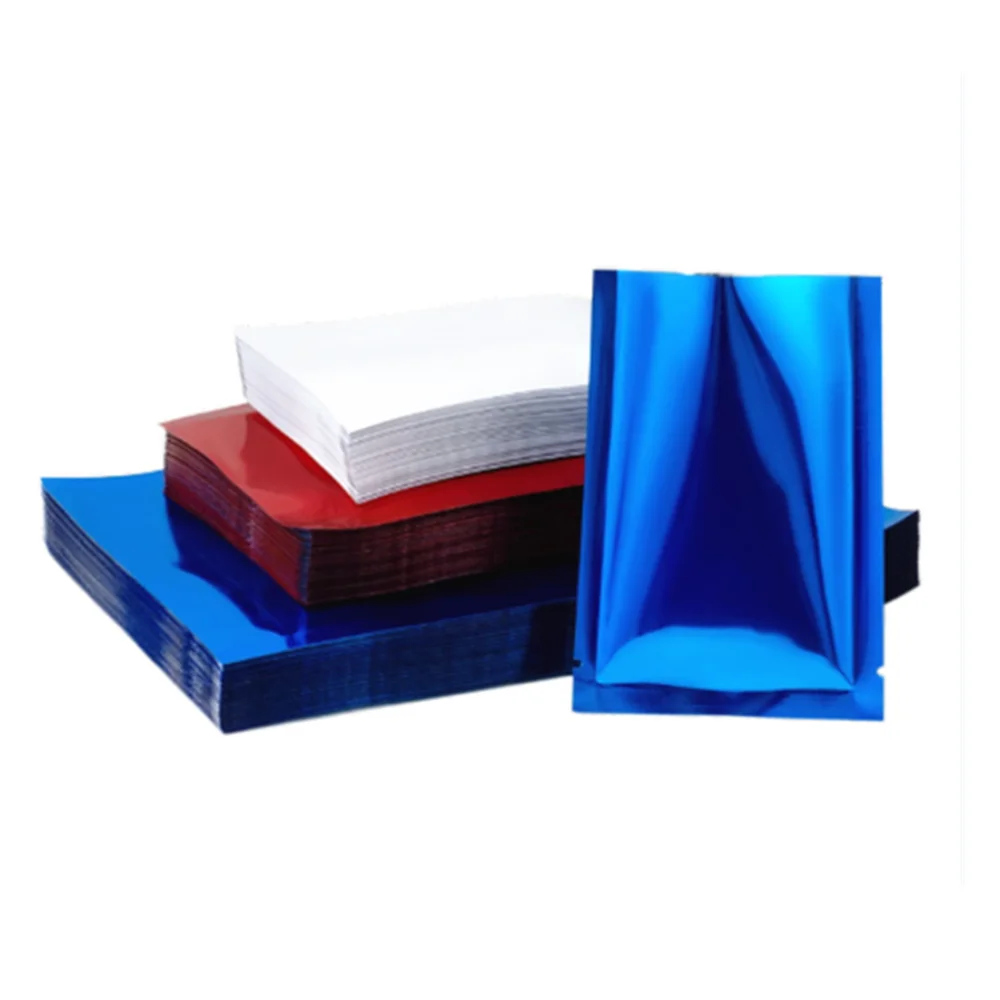 100pcs Colored Aluminum Foil Bags Heat Sealable - Food Grade Top Open Aluminizing Plastic Flat Pouch Powder Facial Mask Package 6