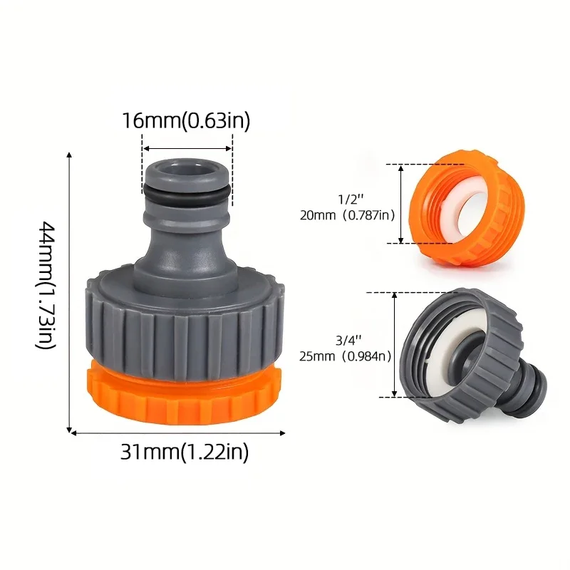 Female Thread Tap Adapters 3/5/10-Pcs 1/2" & 3/4" Quick Connect For Garden/Watering Systems