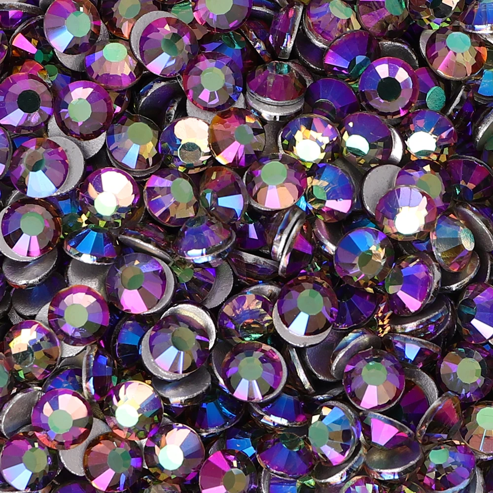 QIIY SS6-SS30 Neue Farben Glas Kristall Strass Flatback Glitter Strass Steine Für Nail art Zubehör DIY Handwerk Dekoration – Detail 12