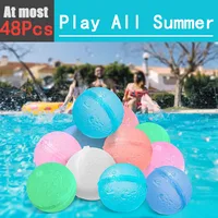 60pcs Reusable Water Fighting Balls Adults Kids Summer Swimming Pool Silicone Water Playing Toys Pool Water Bomb Balloons Games 1