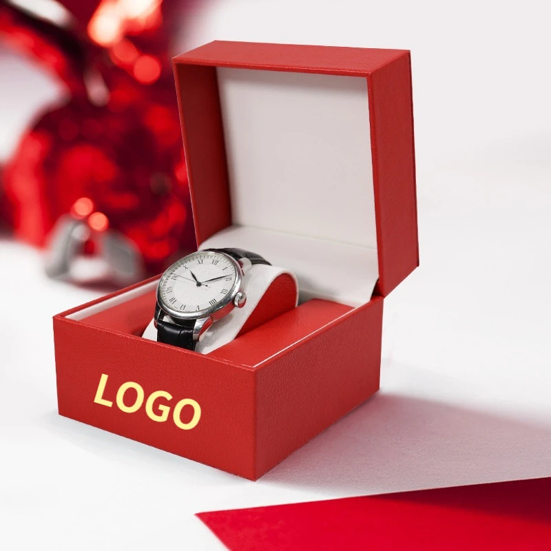 watch storage box Free Text Watch Case Gift Packaging Special Car Line Flip PU Leather Storage Display Brand Organizador