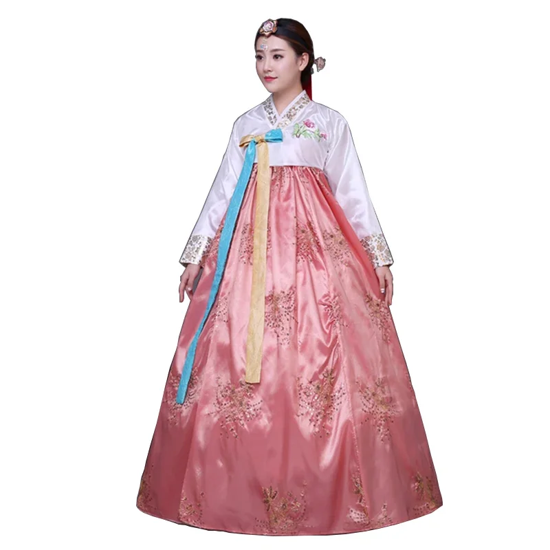 Sequined Korean Traditional Costume Hanbok Female Korea Palace Costume Hanbok Dress National Dance Clothing for Stage Show 89 korean hanbok costume