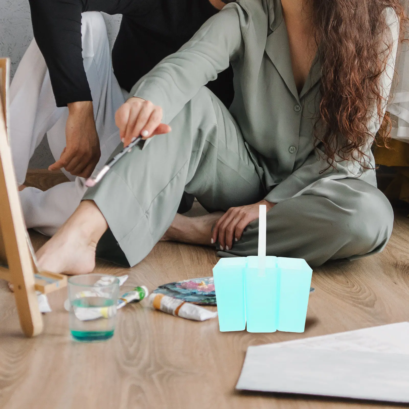 3-in-1 페인트 브러시 클리너 컵 분리형 브러시 세척 도구 휴대용 홀더 버킷 (수채화, 아크릴, 유화용)