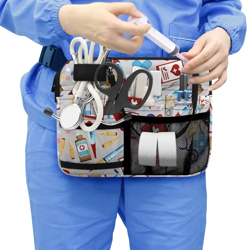 

Twoheartsgirl Large Capacity Nurse Fanny Pack Dropshipping Waist Bags with Tape Holder Portable Nursing Medical Belt Organizer