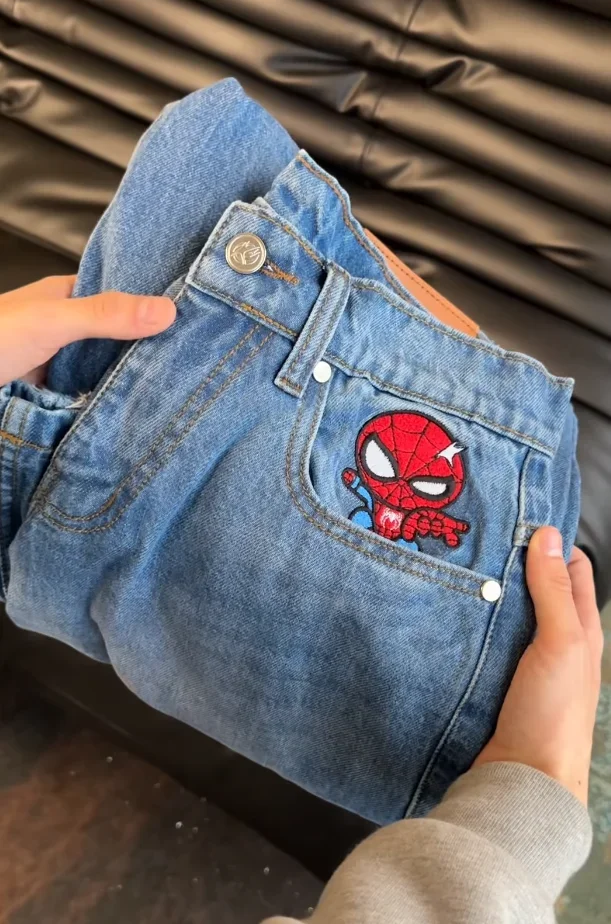 Y2K American Street Style Kawaii Spider Embroidery Loose Skate Jeans Hip-hop Fashion Gothic Retro Denim Pants 6