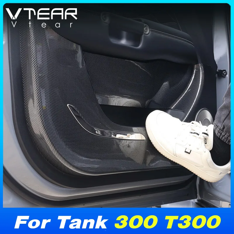 Vtear Car Door Anti Kick Stickers Cover Decorazione Dettagli Interni Accessori Parti Anti Sporco Per Wey Gwm Tank 300 T300 2023