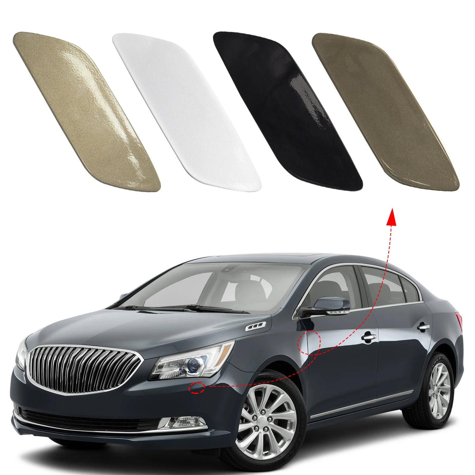 Front Bumper Headlight Washer Cover Headlamp Jet Spray Nozzle Cap For