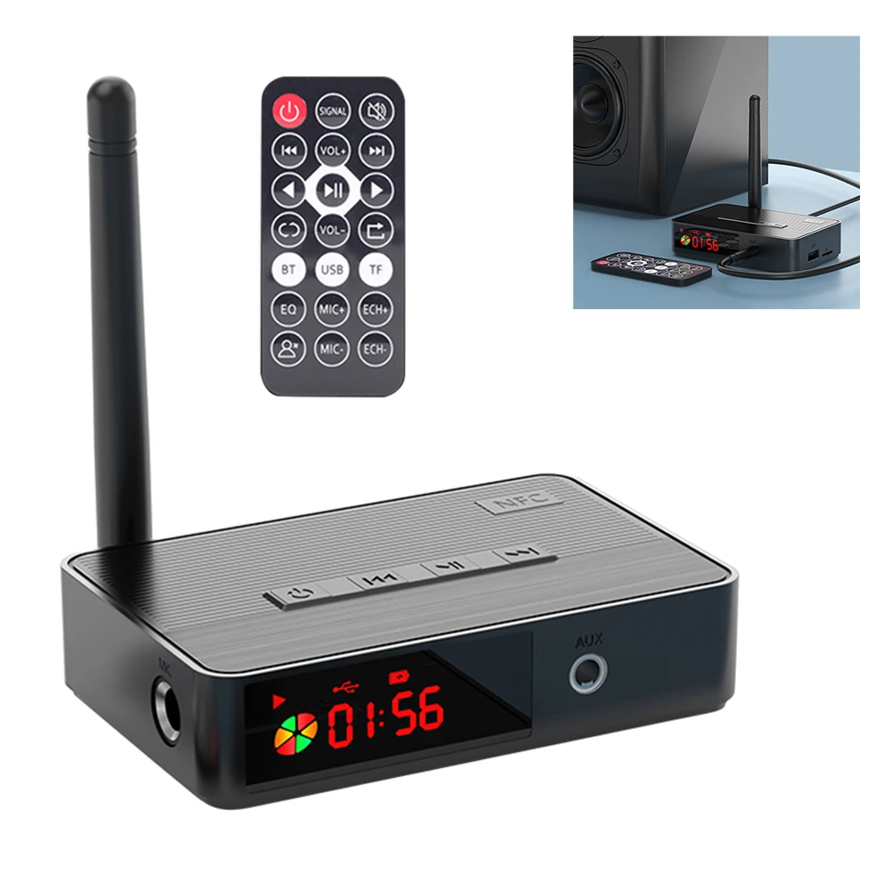 NFC 블루투스 호환 5.3 음악 리시버, AUX HIFI 무선 오디오 어댑터, 광 동축, 마이크, U 디스크, TF 카드, 3.5mm