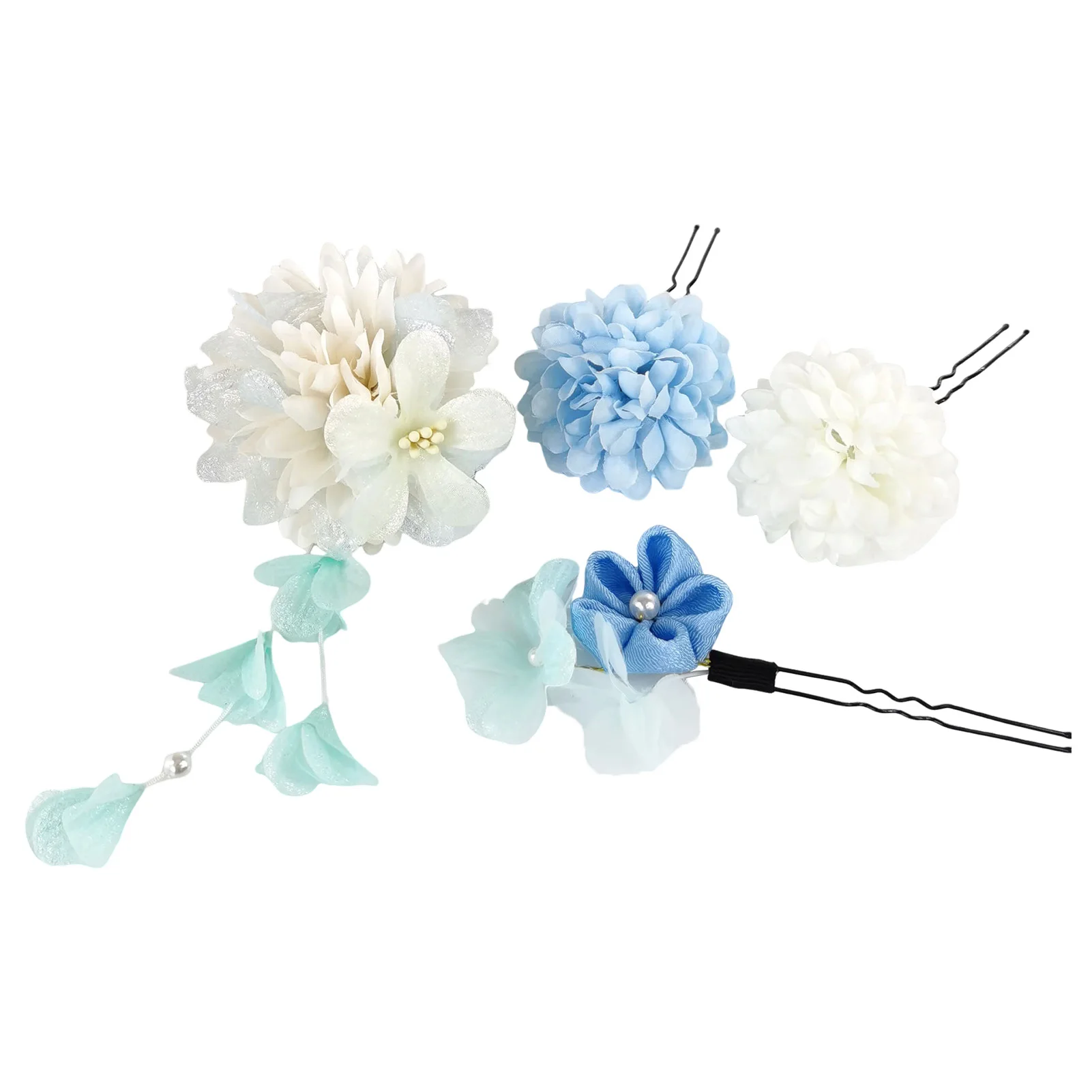 Japanischer Stil handgemachte Blumen Haarnadel Quaste Kimono Kopfschmuck Kunst und Wind Seidenblume Ball Hochzeit Urlaub Haarnadel Anzug – Detail 5