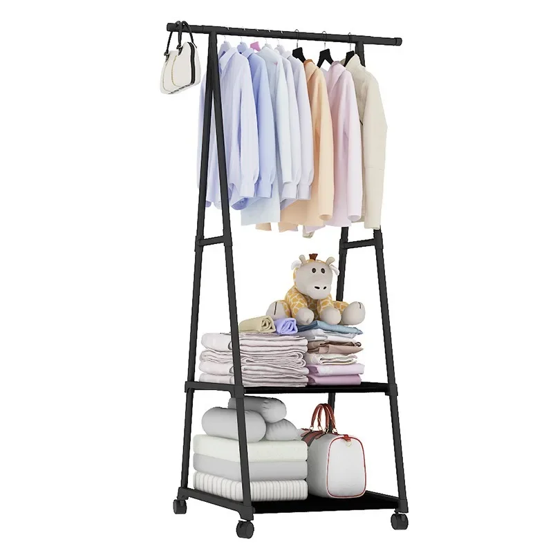Bedroom at night sleep clothes bed simple drying rack clothes and hat rack floor hanging clothes tripod 3