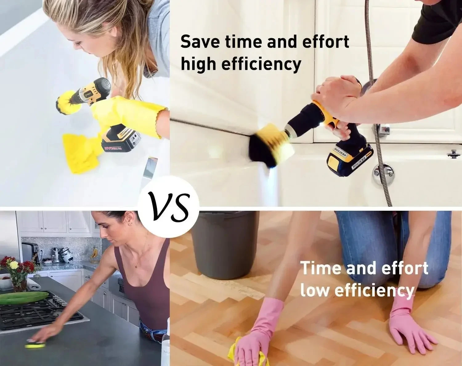 UNTIOR Nylon Electric Scrubber Brush Set Plastic Round Detail Scrubber Brush Cleaning Tool Car Wash Brush For Cleaning Carpet