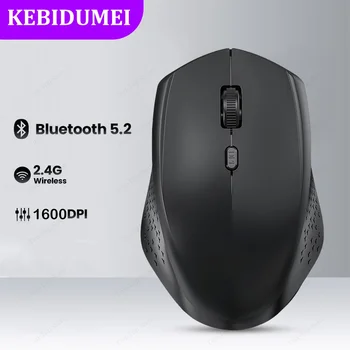 Bluetooth 5.2 Mouse 2.4G Wireless Mouse Dual-Mode Silent Mouse Rechargeable Gaming Mouse 1600DPI For Laptop Computer Win Mac OS 1