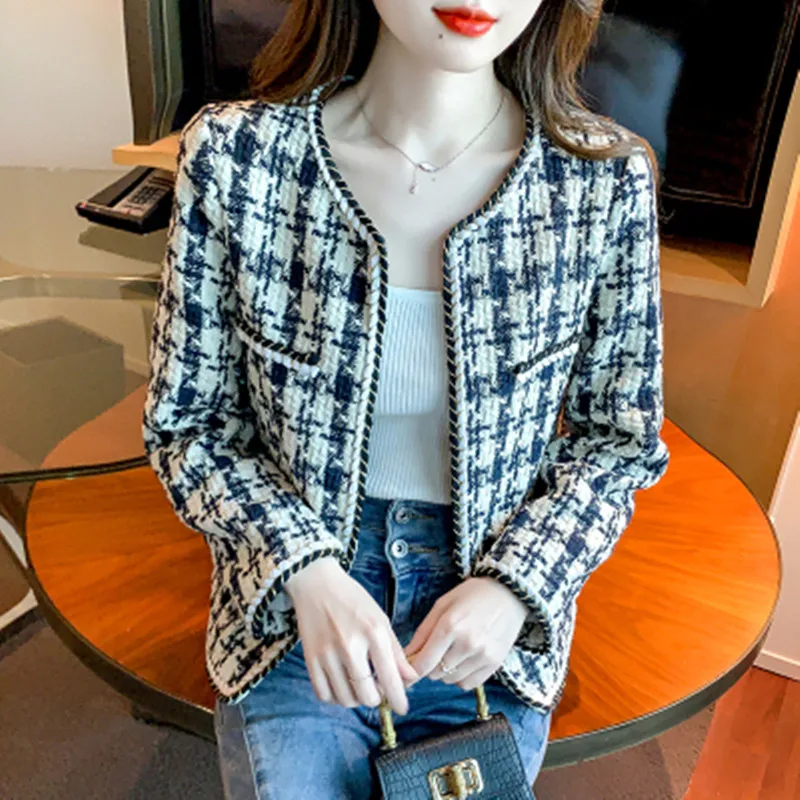 

Small Fragrant Style Coat New Autumn High-Quality Fashion Temperament Short Tweed Top Women's Long Sleeve Outerwear Suit Female