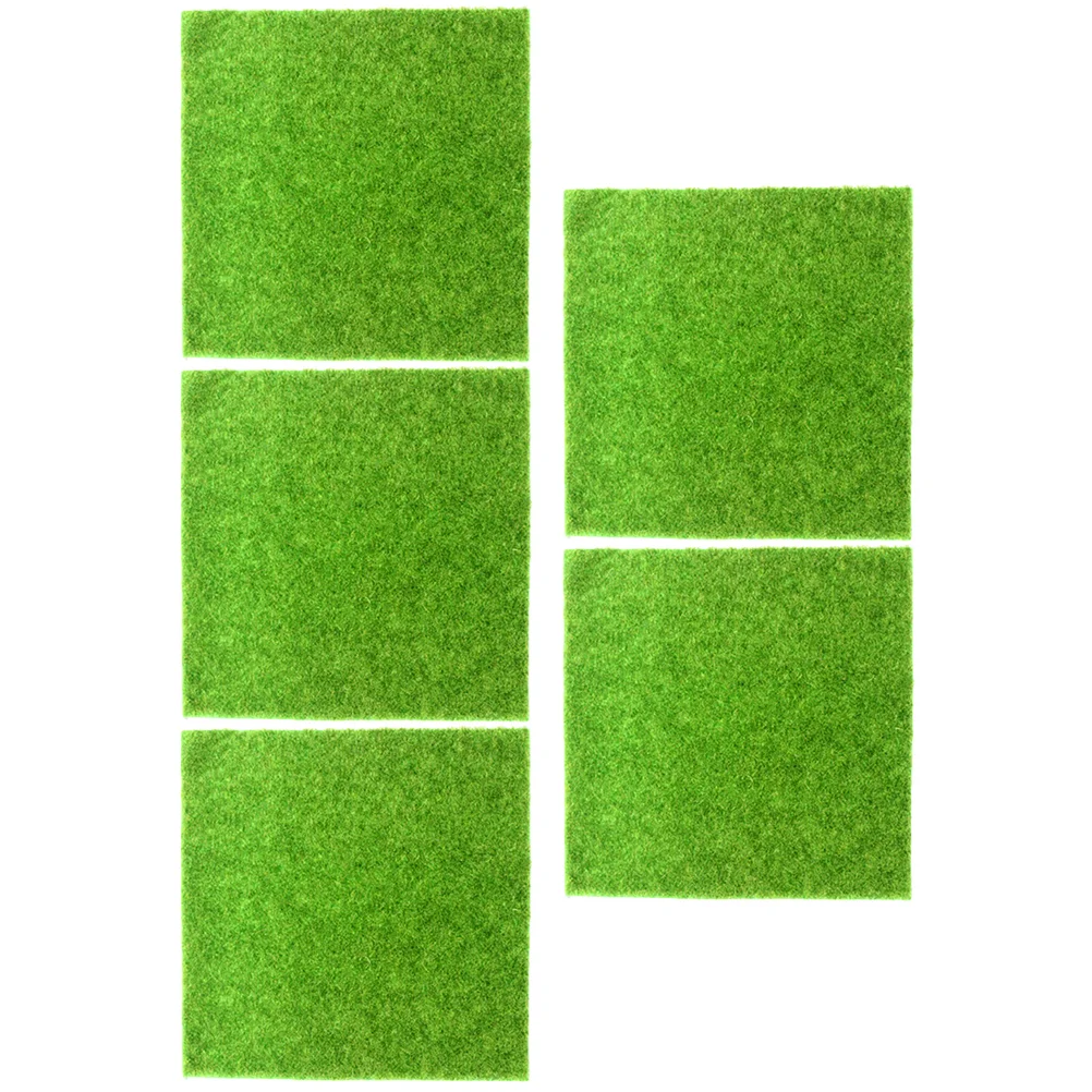 5 Pcs Garden Decor Artificial Grass Lawn Green Rugs Landscaping Wall Moss Bonsai Tree 3