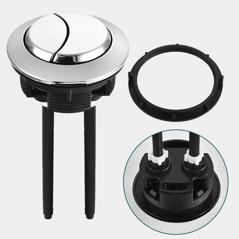 2pcs Bathroom Toilet Water tanks Flush Button Round Double Control Simple Installs