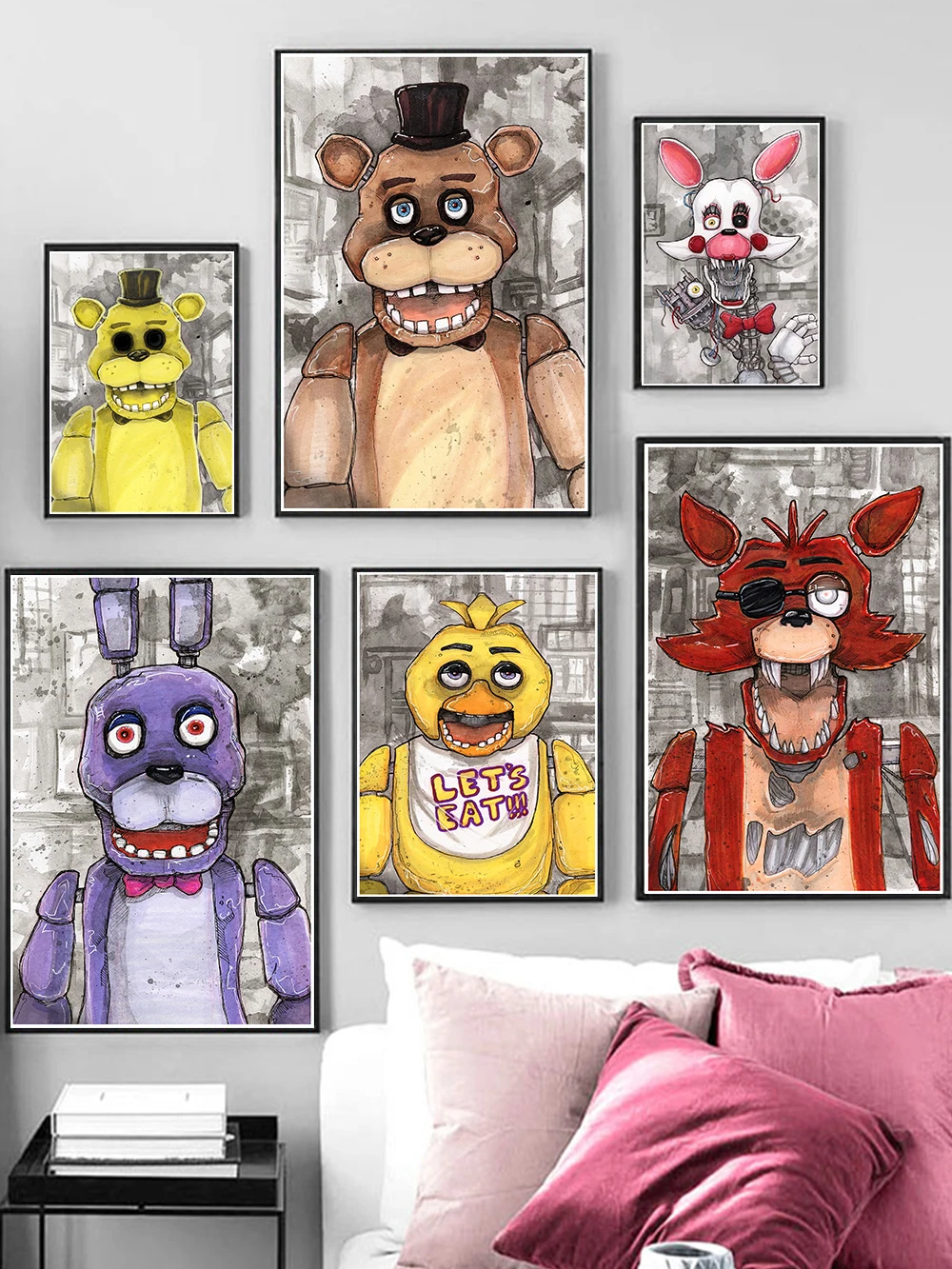 OYEO Cool Anime game poster FNAF Fanart posters Canvas Art Poster and Wall  Art Picture Print Modern Family bedroom Decor Posters 20x30inch(50x75cm) :  : Home & Kitchen