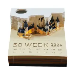 Magic Block Castle 3D Notepad 2024 Calendar Memo Pad Block Notes Hary Design Note Paper Stationery Accessories Gift