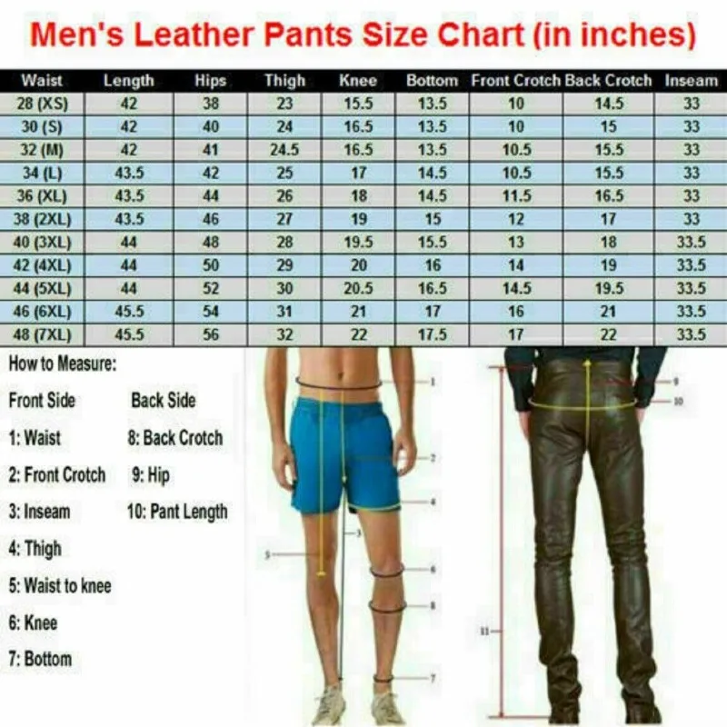 Mens Leather Pant 100% Real Lambskin Leather Biker Leather Jeans Pants