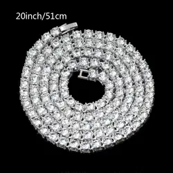 Multilayer Design Tennis Chain for Rhinestone Inlaid Hip Hop Necklace Jewelry Surprise Gift for Boys Girls Youth Men Wom