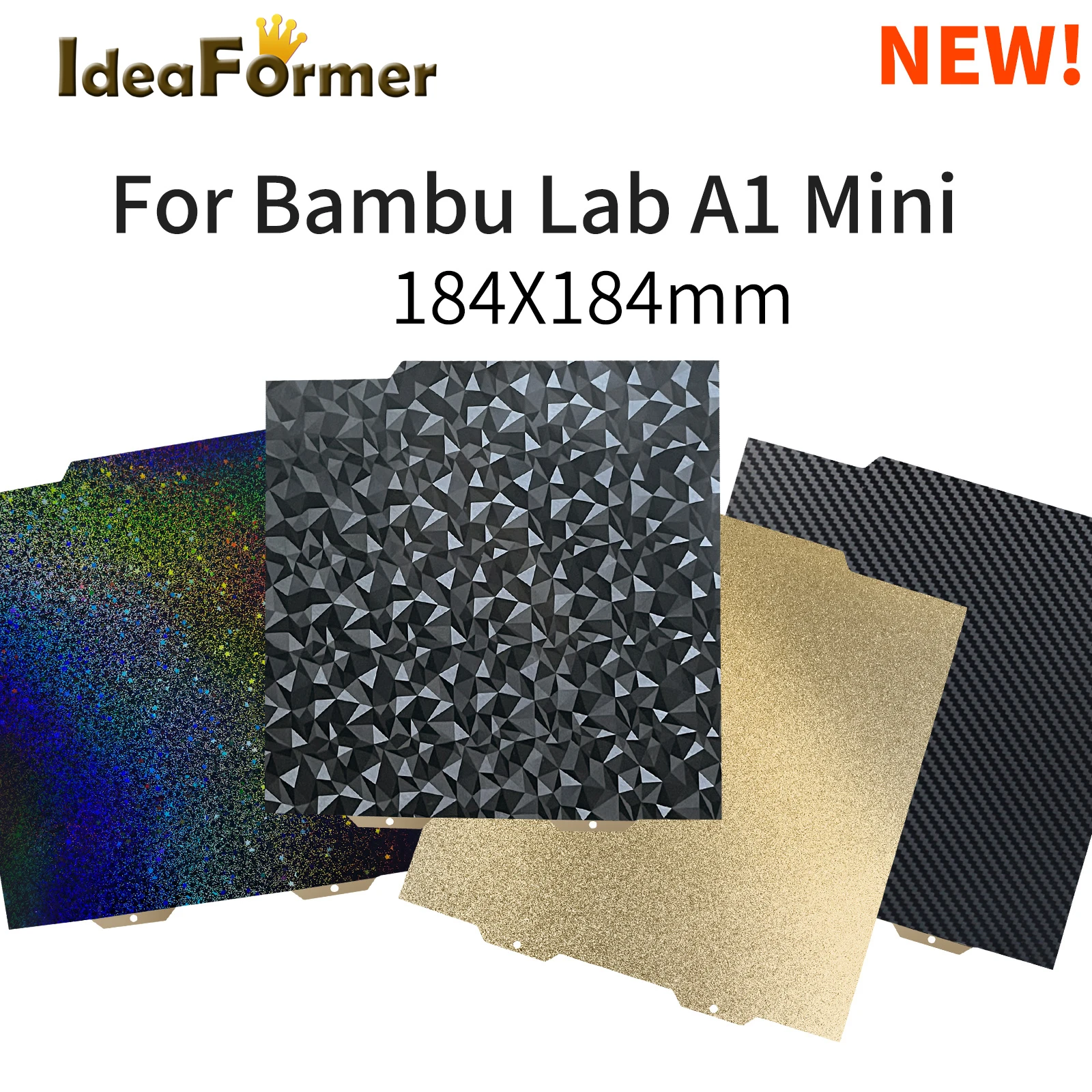Per Bambu Lab A1 Mini Build Plate 184X184Mm Pei Sheet Pei Peo Pet Pey Sheet Per A1 Mini Per Bambulab Pey Build Plate Foglio Peo