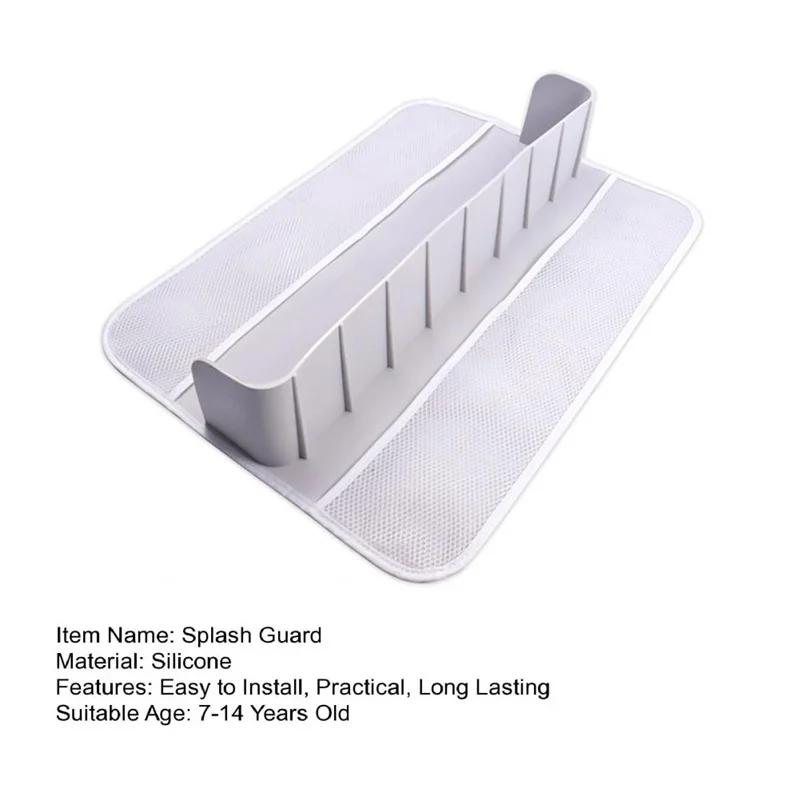 A45G-Bathroom Supplies Silicone Bathtub Toy Storage Rack With Suction Cups Splash Guard Organizer For Bathroom