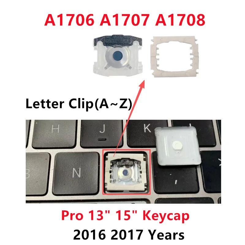 Letter keys Keycaps Hinges For Macbook Pro A1706 A1707 A1708 2016 2017 A1534 2017 Key Cap Base