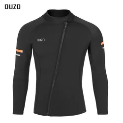 Wetsuit Top Men's 1.5mm Neoprene Wetsuits Jacket,Front Zipper Long Sleeves Diving Suit for Swimming,Snorkeling,Scuba Diving,Surf