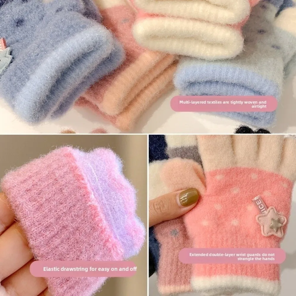 Kids Polyester Winter Gloves Full Fingers Windproof
