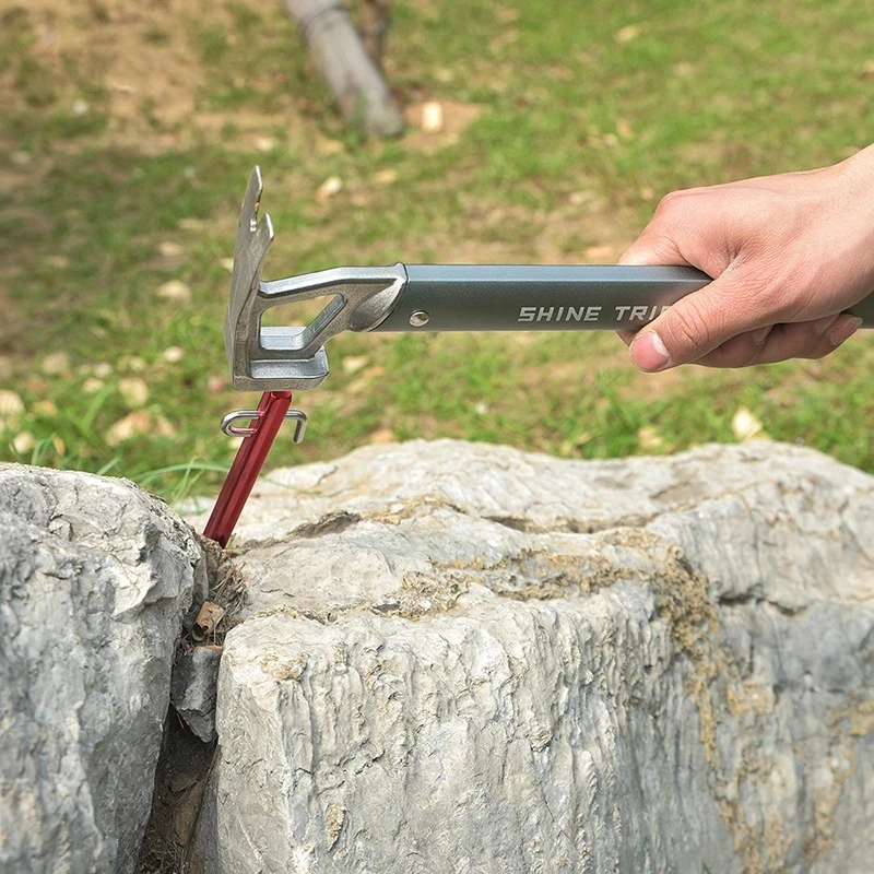 

Outdoor Camping Hammer Aluminium Alloy Mult-funtional Tent peg Hammer Stainless Steel Stakes Nail Puller Picnic Fishing Hiking