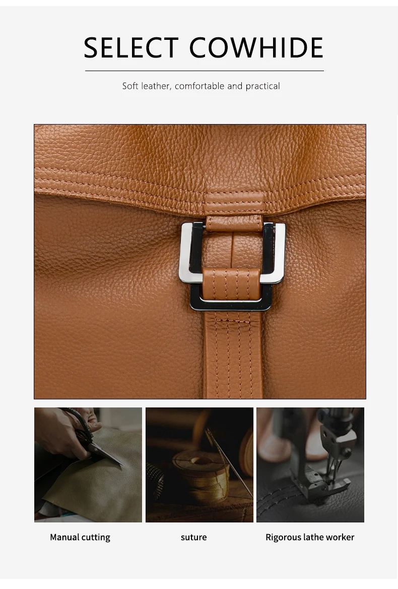 Echte Leder-Handtaschen für Damen, Neue Schulter-Messenger-Tasche, Lässige Erstklassige Rindsleder-Tragetasche, Große Kapazität, Weich und Modisch – Detail 8