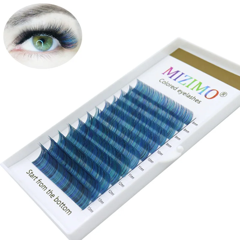 

New 8-13mm Mixed Length Color Grafting Eyelash Multi-color Makeup Artificial Mink Hair Eyelash Extension Tool